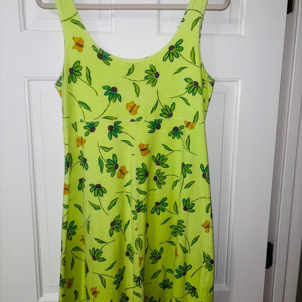 Fresh Produce Lime Green Floral Mini Dress